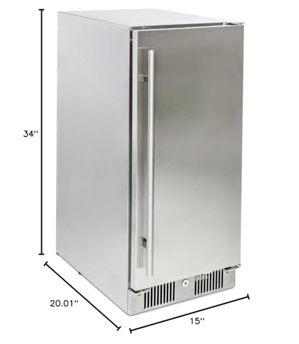 Blaze 15-Inch 3.2 Cu. Ft. Outdoor Rated Compact Refrigerator - BLZ-SSRF-15 Blaze Outdoor Products