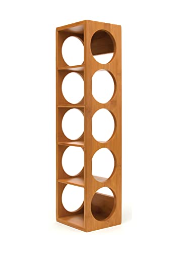 Lipper International 8305 Bamboo Wood Stackable 5-Bottle Wine Rack, 20-3/4" x 5-3/8" x 4-3/4" Lipper International