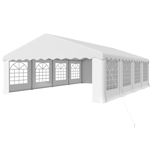 EROMMY 20x30FT Heavy Duty Party Tent, Outdoor Wedding Canopy with 8 Removable Sidewalls, 2 Roll-up Doors, 2 Storage Bags, Gazebo Shelter for Events & Commercial Use, White EROMMY