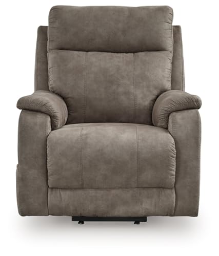 Signature Design by Ashley Crestmeade Modern Dual Motor Power Lift Recliner with Adjustable Backrest, USB Ports, Heat and Massage Function, Light Brown