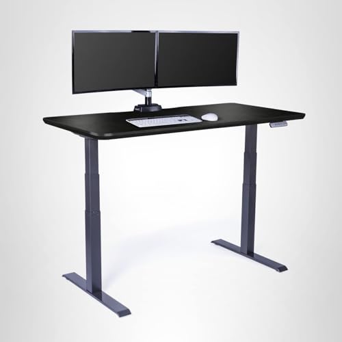 Vari Classic Electric Standing Desk - VariDesk Height Adjustable Sit/Stand Desk - Dual Motor with Memory Presets, Stable T-Style Legs - Gaming or Home Office Workstation - 60”x30”, Black Vari