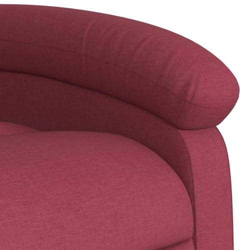 vidaXL Massage Recliner Chair, Adjustable Reclining Armchair for Elderly, Wingback Recliner for Home Theater Cinema, Modern Style, Wine Red Fabric
