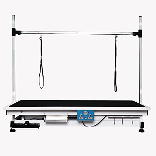 Lucky Pet Electric Lift Pet Grooming Table, Heavy Duty Pet Trimming Table, Professional X-Type Electric Lift for Large Dogs, with Overhead Arm, Clamps, Two Grooming Noose, 50 inch / Black Lucky Pet
