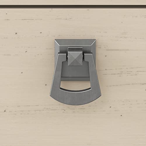 Bush Furniture Salinas 60W Antique White L Shaped Desk Set with Hutch, File Cabinet & Bookcase Bush Business Furniture