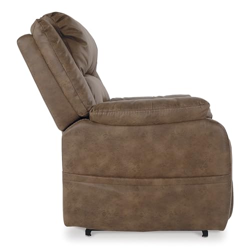 Signature Design by Ashley Yandel Faux Leather Electric Power Lift Recliner for Elderly, Brown Signature Design by Ashley