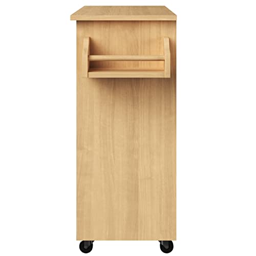 Lavish Home Kitchen Island with Spice Rack and Storage Cabinet - Rolling Cart with Drawers to Use as Coffee Bar, Microwave Stand, or Storage (Oak) Lavish Home