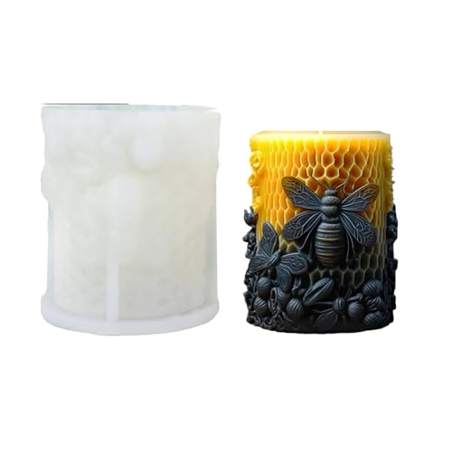 Honeycomb Cylinder Silicone 3D Flower & Rose Mold - Peony & Candle Mold for Resin, Clay & Soap Making - Craft Supplies