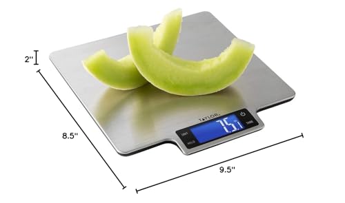 Taylor 22lb Ultra-Precise Digital Stainless Steel Household Kitchen Scale, One, Silver Taylor
