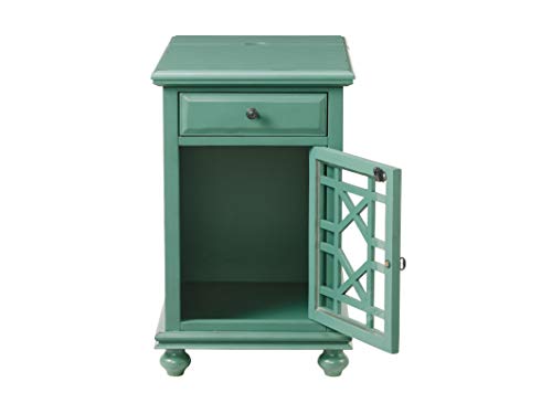 Martin Svensson Home Elegant Power Chairside End Table, 24 in x 16 in x 25 in, Antique Teal Martin Svensson Home