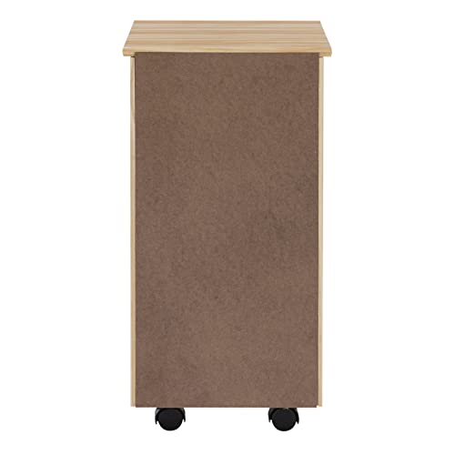 Linon Home Decor Products Corinne Six Drawer Storage, Natural Rolling Cart Linon Home Decor Products