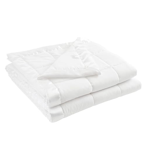 Madison Park Windom Down Alternative Blanket, Premium 3M Scotchgard Moisture Wicking Treatment, Lightweight and Soft Bed Cover For All Season, Satin Trim, White King Madison Park