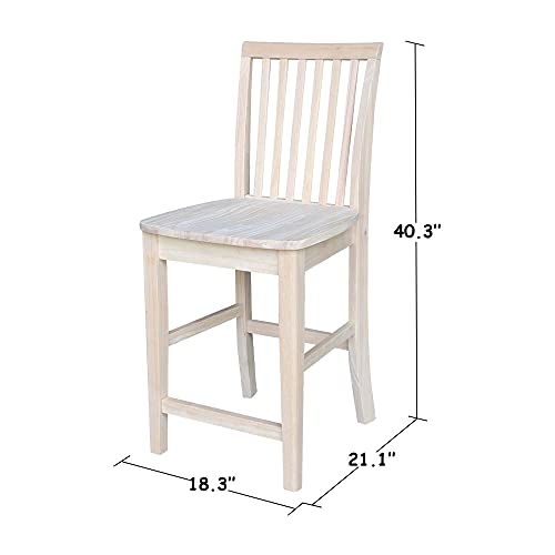 International Concepts 24-Inch Mission Stool, Unfinished IC International Concepts