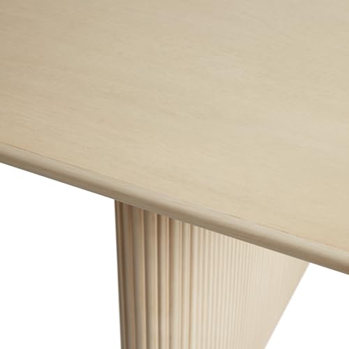 Walker Edison Modern Vertical Reeded Plinth-Base Dining Table, 68 Inch, Birch Walker Edison