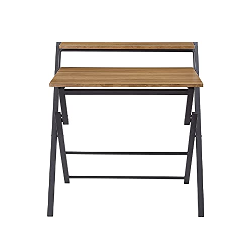 Ball & Cast Folding Computer Desk Foldable Laptop Table 2 Tiers, 32" W, Natural Ball & Cast