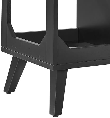 Crosley Furniture Asheville Mid-Century Modern Media Console Record Player Stand, Storage for Vinyl Records, Medium, Black Crosley Furniture