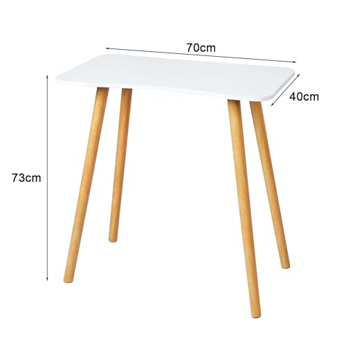 PERZOE 27Inch Small Computer Desk,Solid Wood Standing Desk,Study Desk for Small Space,Small Desk for Bedroom,Laptop Table for Home Office,27.5" L x 15.7" W x 28.7" H White PERZOE