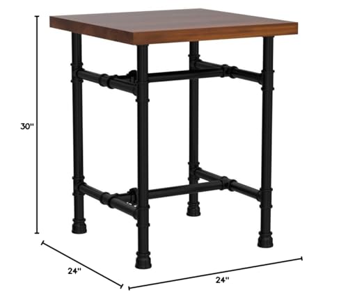 VANDNALI 24 Inch Industrial Rustic Iron Pipe Entry Table, End Table, Coffee Table, Side Table, Metal Legs, Bar Table/Home Set/Living Room Set/Dining Room1