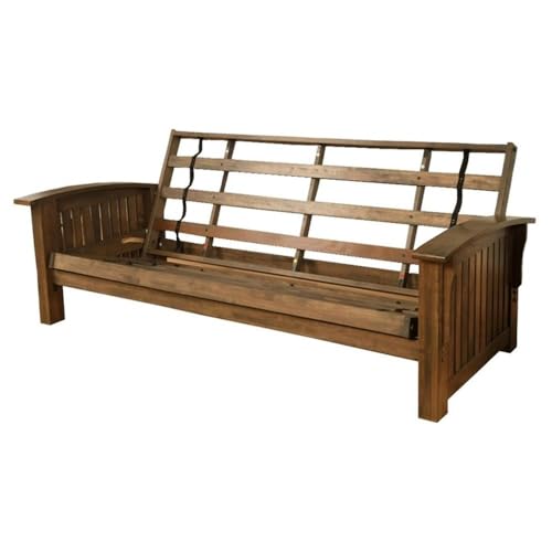 Kodiak Furniture Washington Queen Size Futon Frame Only in Rustic Walnut Brown Finish Kodiak Furniture