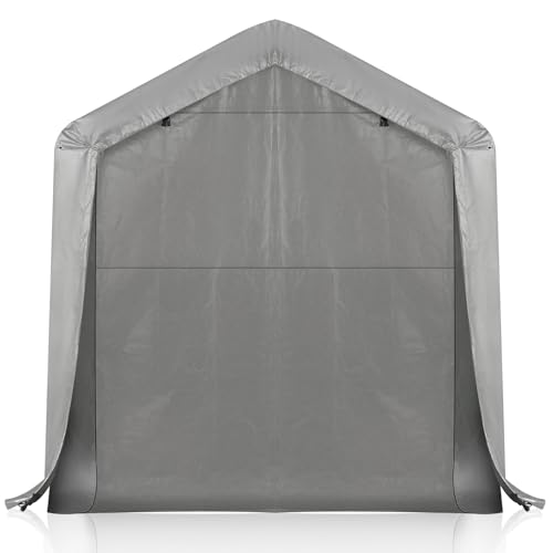 8x12ft Heavy Duty Waterproof Carport Tents,Outdoor Carport Car Canopy Tent,Sturdy Large Carports Tents,UV Protection Patio Gazebo Canopy Tent,with Metal Frame,for Outside Garden Yard Garage (Grey) Eikyutora