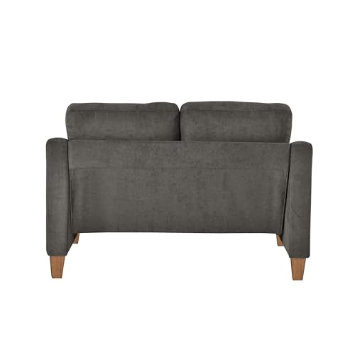 Serta® Armstrong 52" Soft Modern Sofa, Sloped Track Arms, Solid Wood Legs, Easy Assembly, Dream Coil® Comfort, Soft Woven Polyester Fabric, Gray Serta