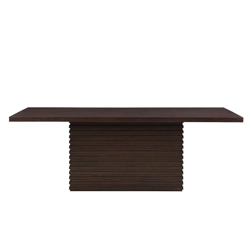 Rectangular Dining Table for 6-8 People, 84 in Long Kitchen Table with Sturdy Wooden Base & Espresso Finish Merax