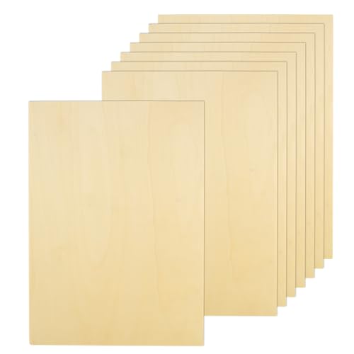 12Pcs 16 x 12 x 1/16 Inch Basswood Sheets, Unfinished Basswood Sheets, Plywood Sheet for Arts and Crafts, Painting, Pyrography, Wood Engraving, Wood Burning, Laser, Architectural Models ACXFOND