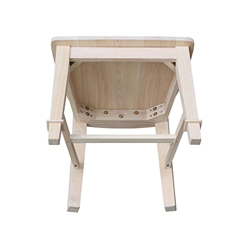 IC International Concepts Tuscany Chair, 21.3" W x 22" D x 38.2" H, Unfinished IC International Concepts