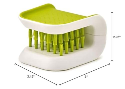 Joseph Joseph BladeBrush Knife and Cutlery Cleaner Brush Bristle Scrub Kitchen Washing Non-Slip, One Size, Green Joseph Joseph