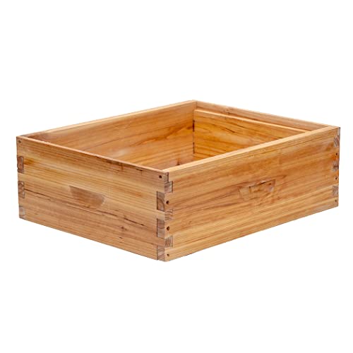 Honey Lake 10 Frame Medium Super Bee Hive Box, Langstroth Beehive Super Honey Bee Box Dipped in 100% Beeswax Include Beehive Frames and Waxed Foundations for Beginners Beekeepers (Unassembled) Honey Lake