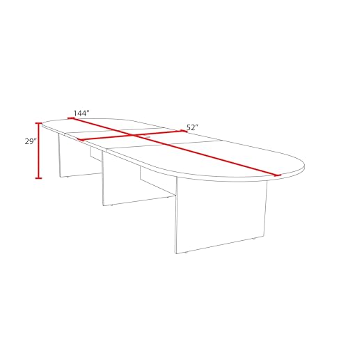 Romig Legacy 12 ft. Racetrack Laminate Conference Table with Charging Port- Noble Oak Romig