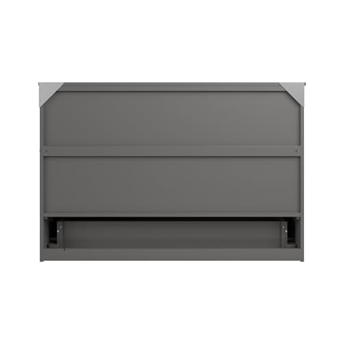 AFI, Northfield Murphy Bed Chest Queen with 6" Mattress, Storage Drawer & Built-in USB Charger, Grey AFI