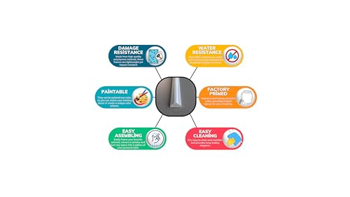 Decozayn Wall Molding Kit, Premade Wainscoting Panels, Picture Frame Moulding, Pre Cut Wall and Door Molding &Trim Panel Kits, Wainscot Wall Panel for Home Decoration, 6 Frames DECOZAYN