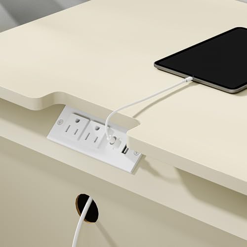 Mid-Century Modern Nightstands Set of 2 with Charging Station, MCM Walnut Bedside Tables with Drawer & Storage Shelf, Wood End Tables for Bedroom & Living Room FurniXpress