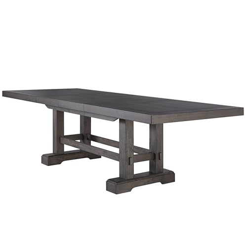 Steve Silver Furniture Napa 9pc Dining Table Set, 72"-90"-108" Dining Table w/ 2-18" Leaves, 8 Upholstered Side Dining Chairs, Farmhouse Design, Dining Room, 72" L x 42" W x 30.5" H, Brown Steve Silver