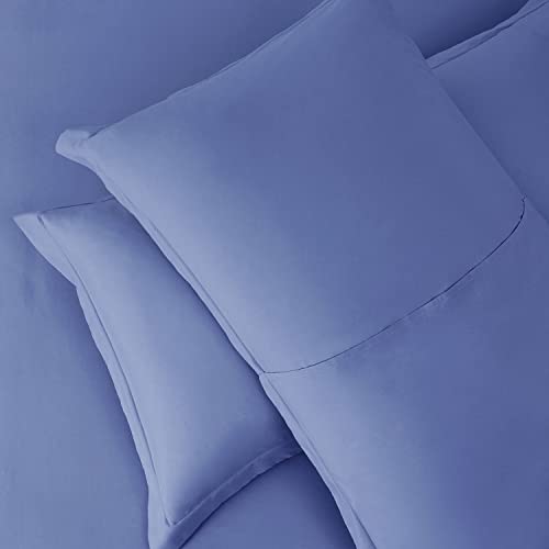 Hearth & Harbor Calm Blue Duvet Cover Queen Size - 3 Piece Soft Double Brushed Bedding Set - Includes 1 Queen Duvet Cover with Button Closure 90x90 inches and 2 Pillow Shams Hearth & Harbor