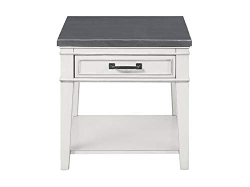 YeegfeyA Martin Svensson Home Del Mar, End Table, Antique White and Grey Martin Svensson Home