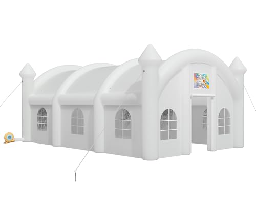 Albott 30x20x13 FT Commercial Inflatable Wedding Tent, 210D Oxford Fabric Portable Heavy Duty Party Tent with Dual Roll-Up Doors & 8 Sand Bags, Gazebo Event House for Wedding Birthday Backyard Party Albott