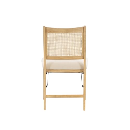 Powell Kasi Beige Rattan Cane Folding Foldable Dining Side Chair, Natural Powell