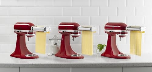 KitchenAid KSMPRA Stand Mixer Attachment Pasta Roller & Cutter, 3-Piece Set, Stainless Steel KitchenAid