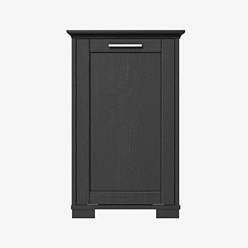 OLD CAPTAIN Wooden Tilt Out Trash Cabinet, Wooden Kitchen Garbage Can Free Standing Holder, Black Finish… OLD CAPTAIN