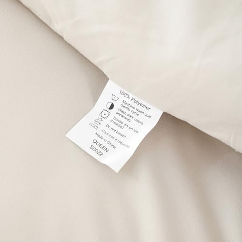 ROSGONIA Beige Comforter Set Queen, 3pcs (1 Boho Beige Comforter & 2 Pillowcases), All Season Bedding Lightweight Soft Bedspread Blanket Quilt ROSGONIA