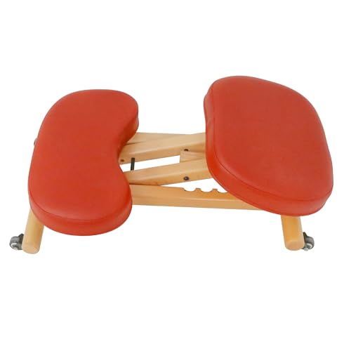 Master Massage Ergonomic Wooden Foldable Kneeling Chair for Office –Wood Folding Posture Chair - Cinnamon Master Massage Equipment
