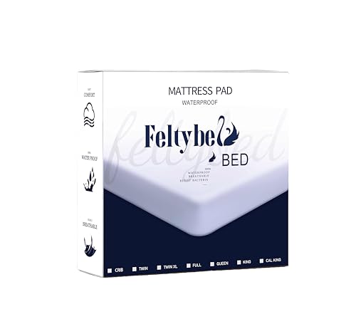 FELTYBED Queen Size 60"x80" Waterproof Mattress Protector, Soft Bed Grey Mattress Cover Queen, Breathable Mattress Pad Cover with Deep Pocket 6"- 15", Noiseless Washable FELTYBED