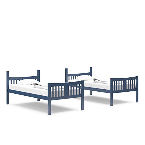 Storkcraft Caribou Twin-over-Twin Bunk Bed (Navy) – GREENGUARD Gold Certified, Converts to 2 individual twin beds Storkcraft