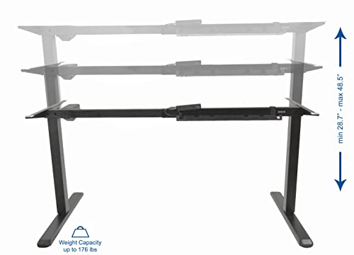 VIVO Electric Stand Up Desk Frame Workstation with Memory Touch Pad, Single Motor Ergonomic Standing Height Adjustable Base, Black, DESK-V102E VIVO
