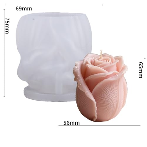 Large Tulip Bud Flower Succulent Leaves Cylinder Molds Silicone Wave Spiral Candle Mold - Silicone Resin Casting Molds for Candle & Resin & Soap Craft Supplies
