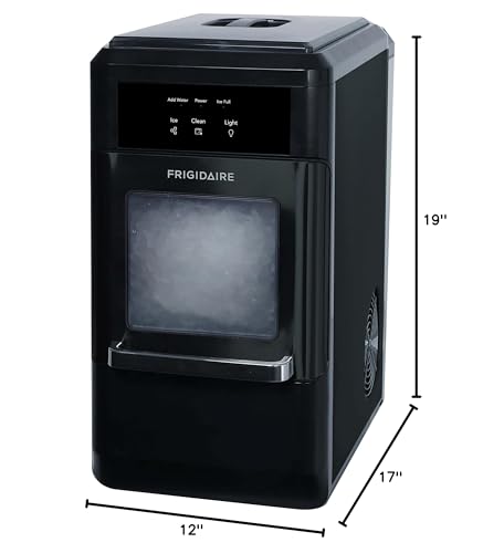 Frigidaire EFIC237 Countertop Crunchy Chewable Nugget Ice Maker, 44lbs per day, Black Stainless Frigidaire