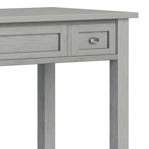SIMPLIHOME Warm Shaker SOLID WOOD Transitional 48 Inch Wide Desk in Fog Grey, for The Office Desk, Writing Table, Workstation and Study Table SIMPLIHOME