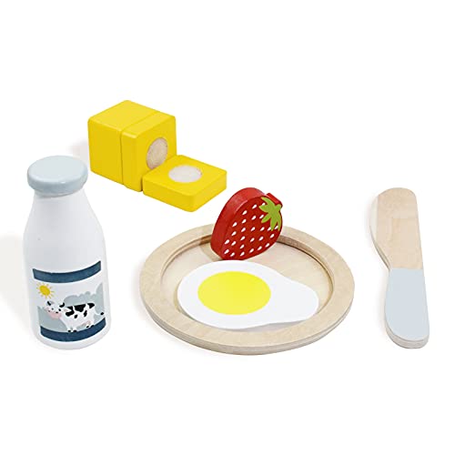 PairPear Pop up Toaster Play Kitchen Playset - Wooden Toy Food 11 Accessories for Kids PairPear