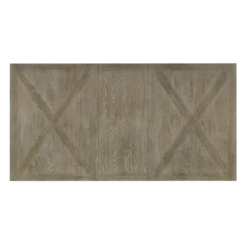 Roundhill Furniture Birmingham 8-Piece Dining Set: Extendable Table with 4 Side Chairs, 2 Armchairs, and a Nailhead Bench, Driftwood Finish Roundhill Furniture